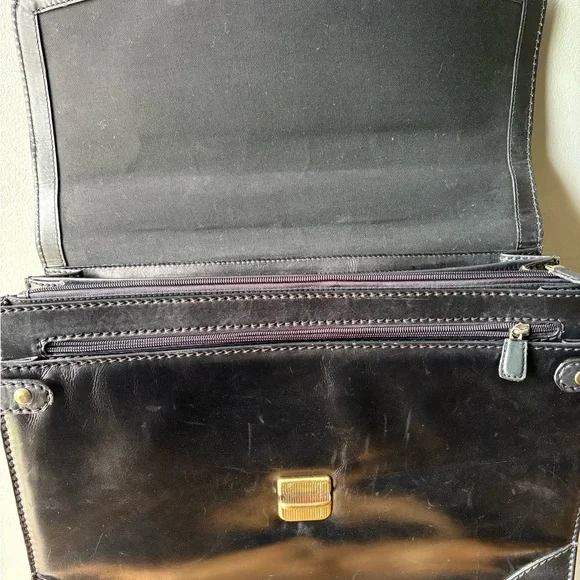 Vintage Black Leather Briefcase